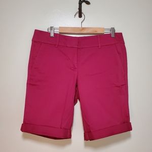 Loft outlet women's bermuda roll short, raspberry, size 10